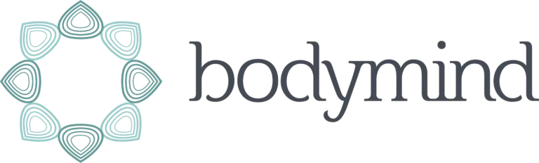 Logo des bodymind Kursstudios in Mülheim an der Ruhr: Lotus-Zeichen mit dem Schriftzug bodymind